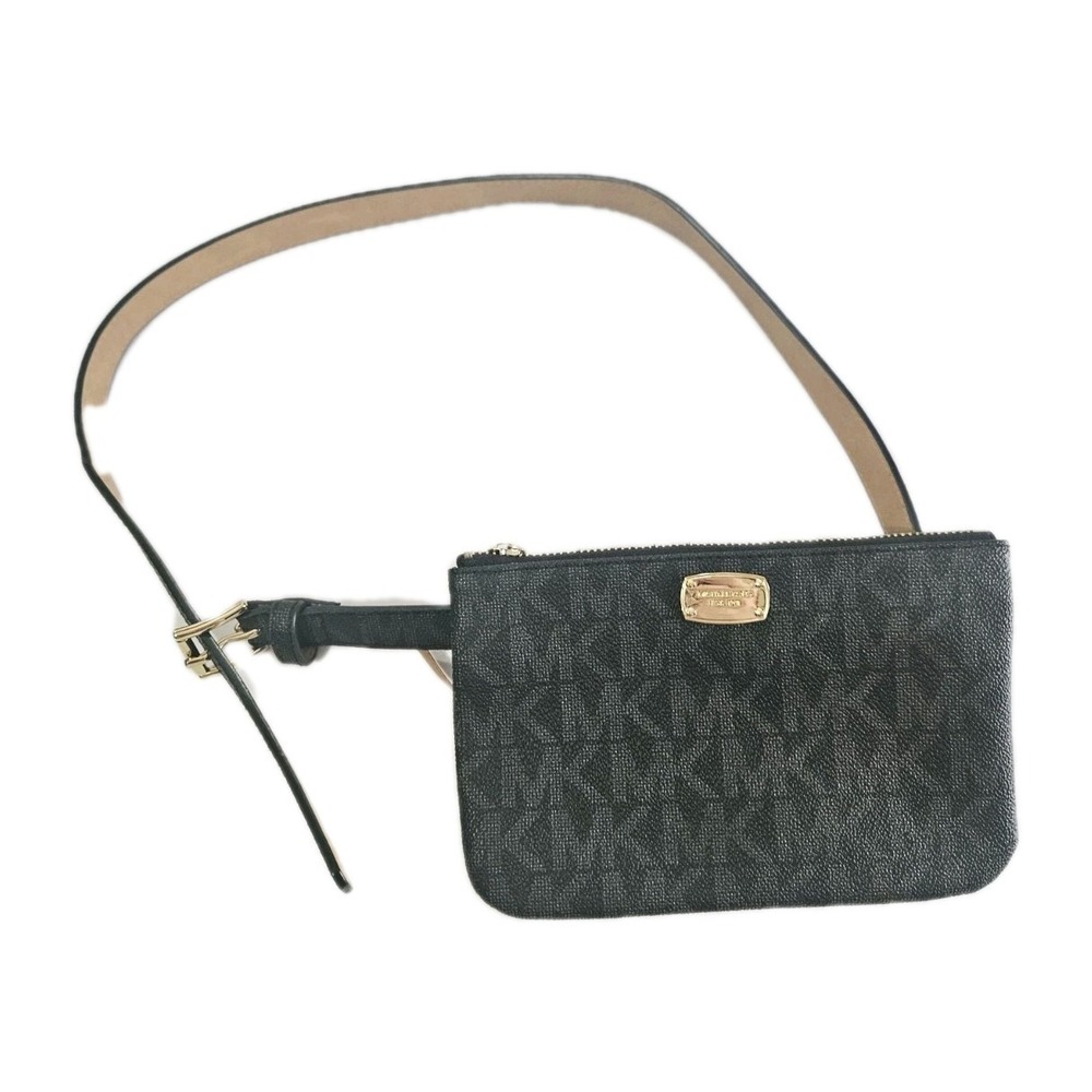 Michael Kors Logo Brown Leather Waist Bag Fanny Pack‎
